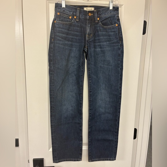 NWT MADEWELL The Low Rise Perfect Vintage Straight Jeans Dark Wash Size 24 - Picture 5 of 12